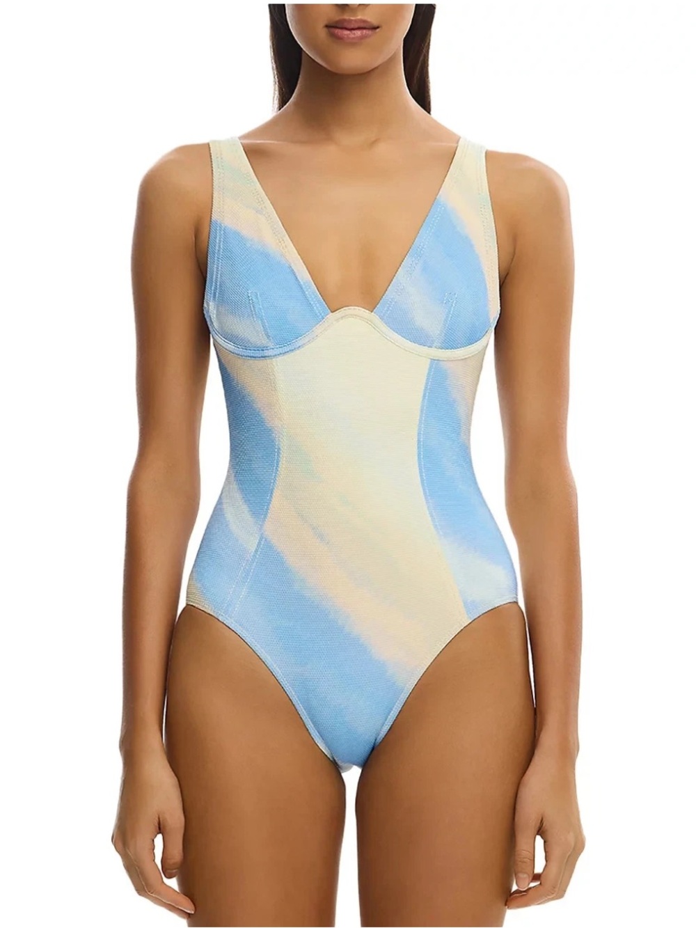 Significant Other Corinne One Piece Swimsuit NWT Size 8 Blue Tie Dye Underwire